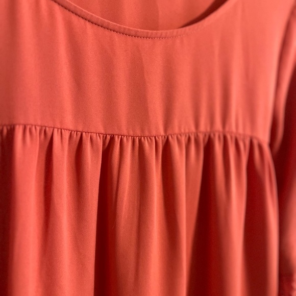 Loft Boho Bell Sleeve Top XS Orange Peasant Hippie Indie Concert Western Preppy - Picture 6 of 12